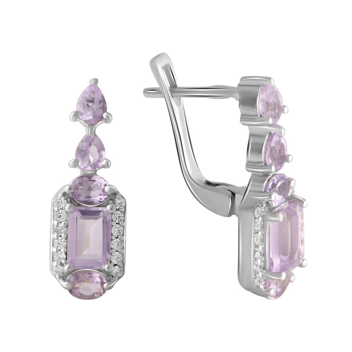 

Серебряные серьги SilverAlex с натуральным аметистом 2.12ct