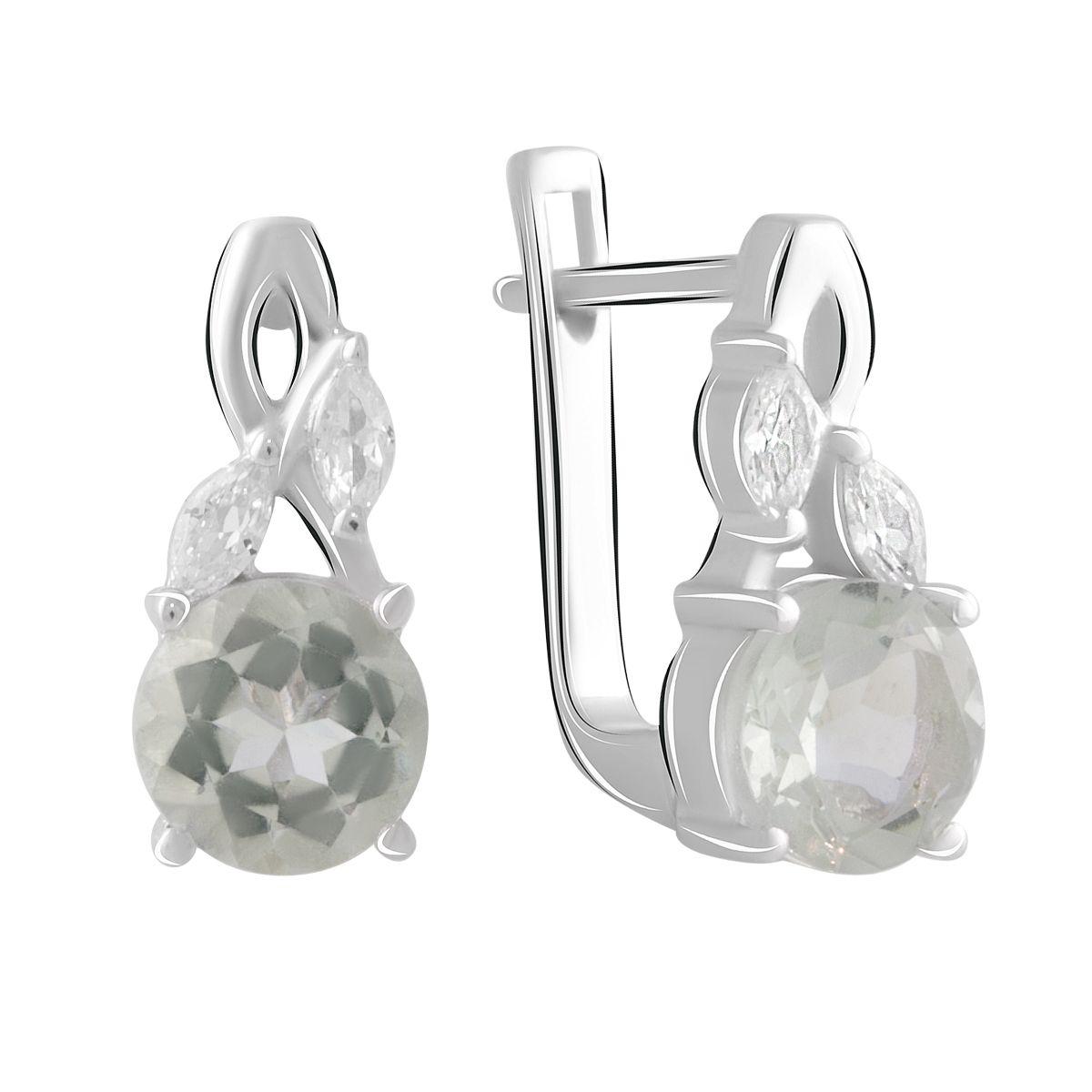 

Серебряные серьги SilverAlex с натуральным зеленим аметистом 2.725ct