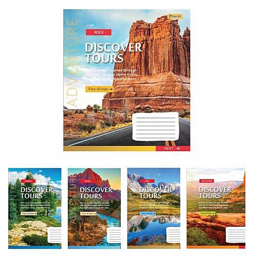 

Тетрадь А5 24 листов в линию Discover tours (20шт. в упак микс видов) 1 Вересня (765446)
