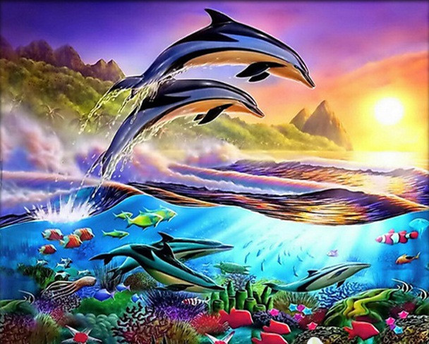 

Набор алмазной вышивки/мозаики 50х40 см Подводный мир Diamond Painting ZT2540