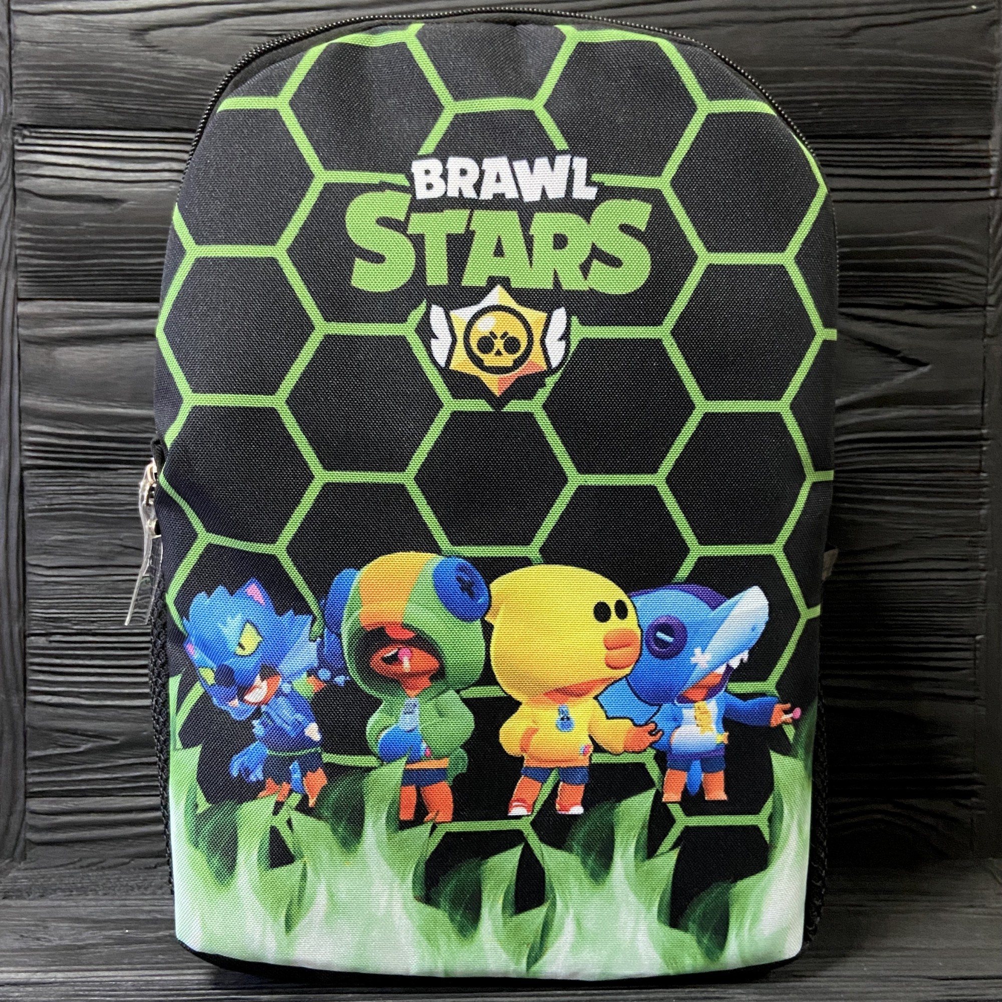 

Рюкзак Brawl Stars (Бравл Старс) 4 Леона Черный с Зеленым