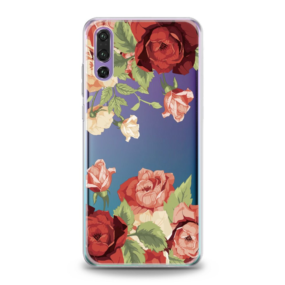 Чехол силиконовый для Huawei (Букет красных роз) Honor V10 хуавей хонор ...