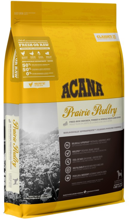 

Сухой корм ACANA Prairie Poultry для собак всех пород и возрастов с мясом цыпленка и индейки 6 кг (a56061) (64992560614)