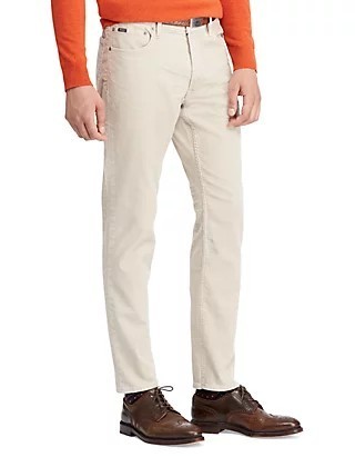 

Брюки Polo Ralph Lauren, прямые, Prospect, вельвет, бежевый, размер 42х32, 710717704005.