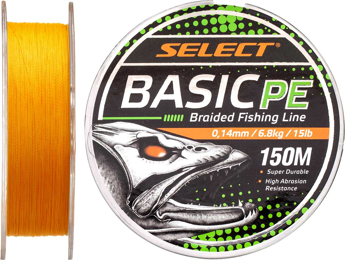 

Шнур Select Basic PE 150m (оранж.) 0.14mm 15LB/6.8kg (арт.123418702773)