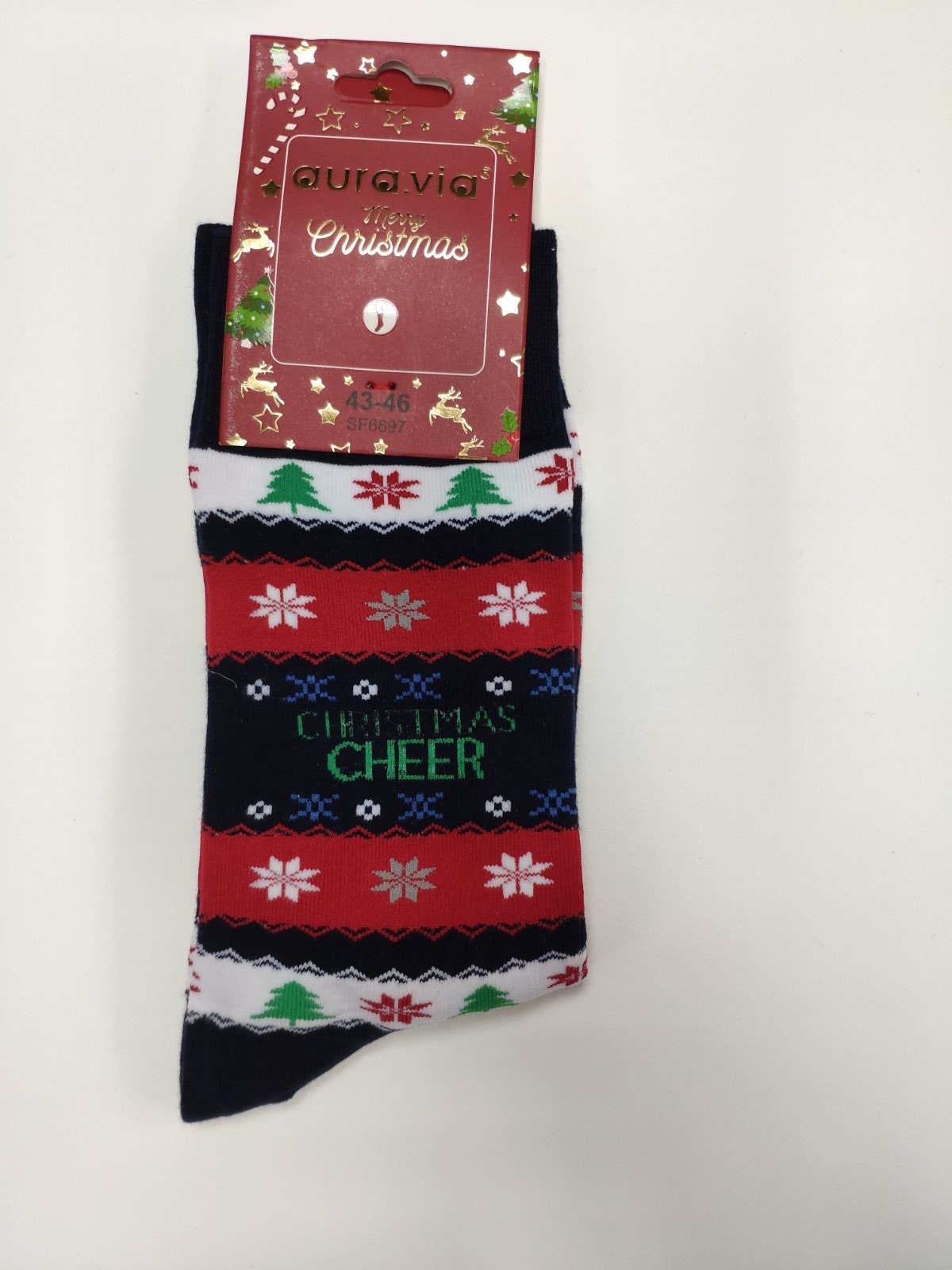 

Носки новогодние мужские с принтом Aura Via Merry Christmas Cheer  Синие, Носки новогодние мужские с принтом Aura Via Merry Christmas Cheer 39-42 Синие