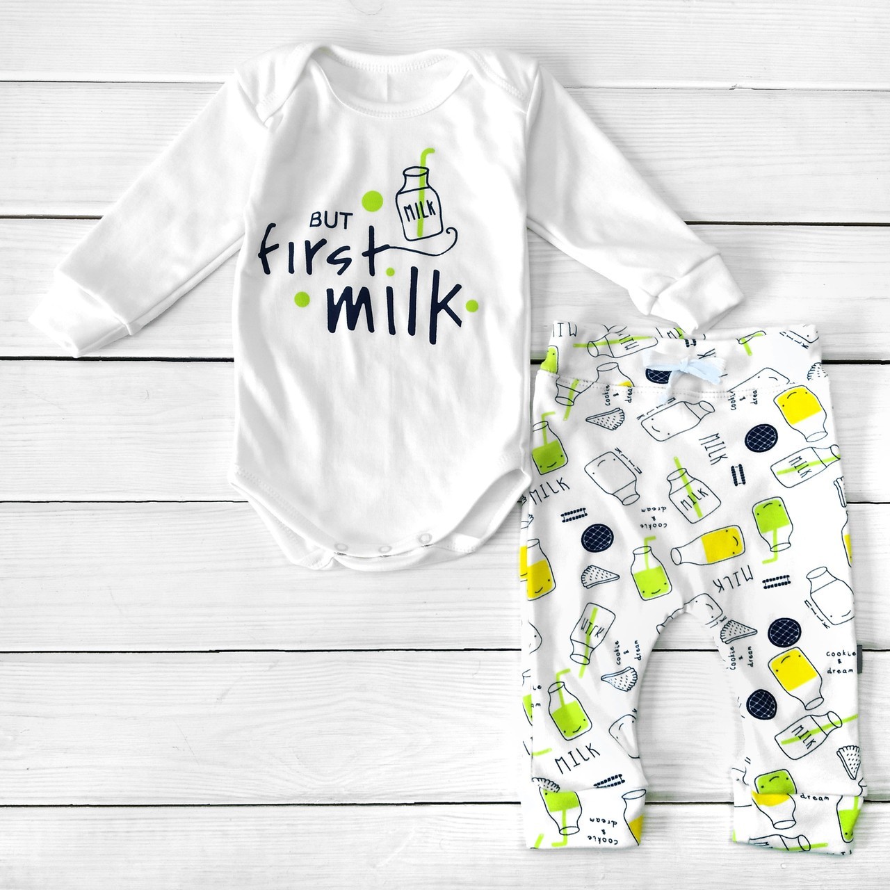 

Комплект (боди + штаны) Malena First Milk 86 см Молочный Интерлок 100% хлопок 10206