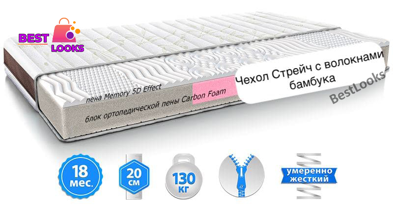 

Матрас ортопедический 180х200 Take&Go Bamboo NEO WHITE