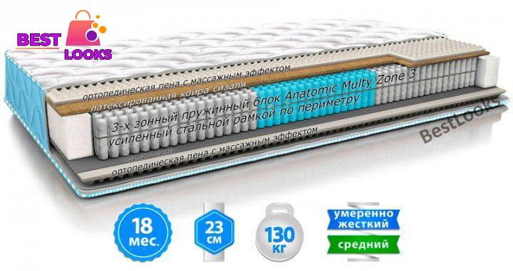 

Матрас ортопедический 140х200 Sleep&Fly Daily 2in1 Fitness