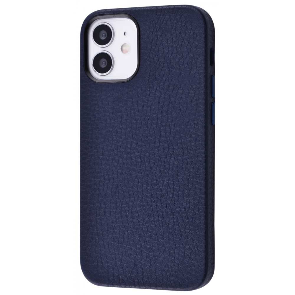 

Чехол Genuine Leather Case Grainy Series для iPhone 12 mini dark blue