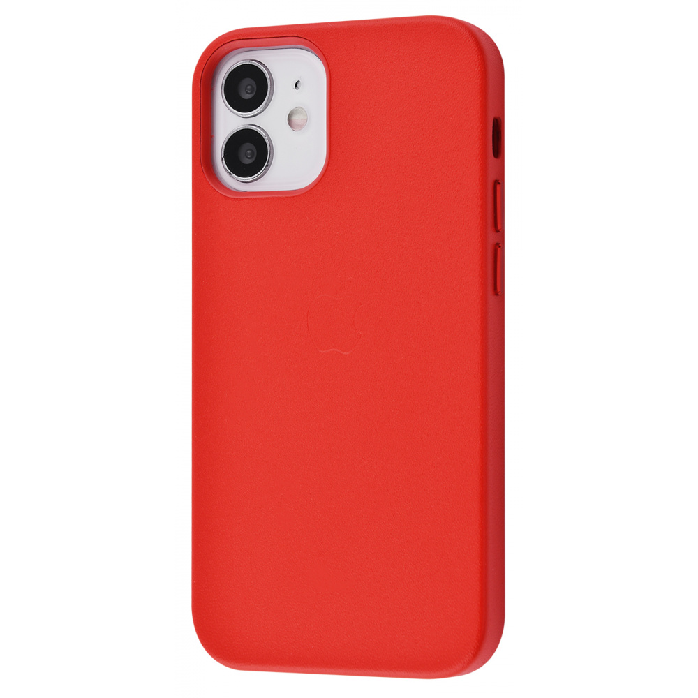 

Чехол Leather Case with MagSafe для iPhone 12 mini red