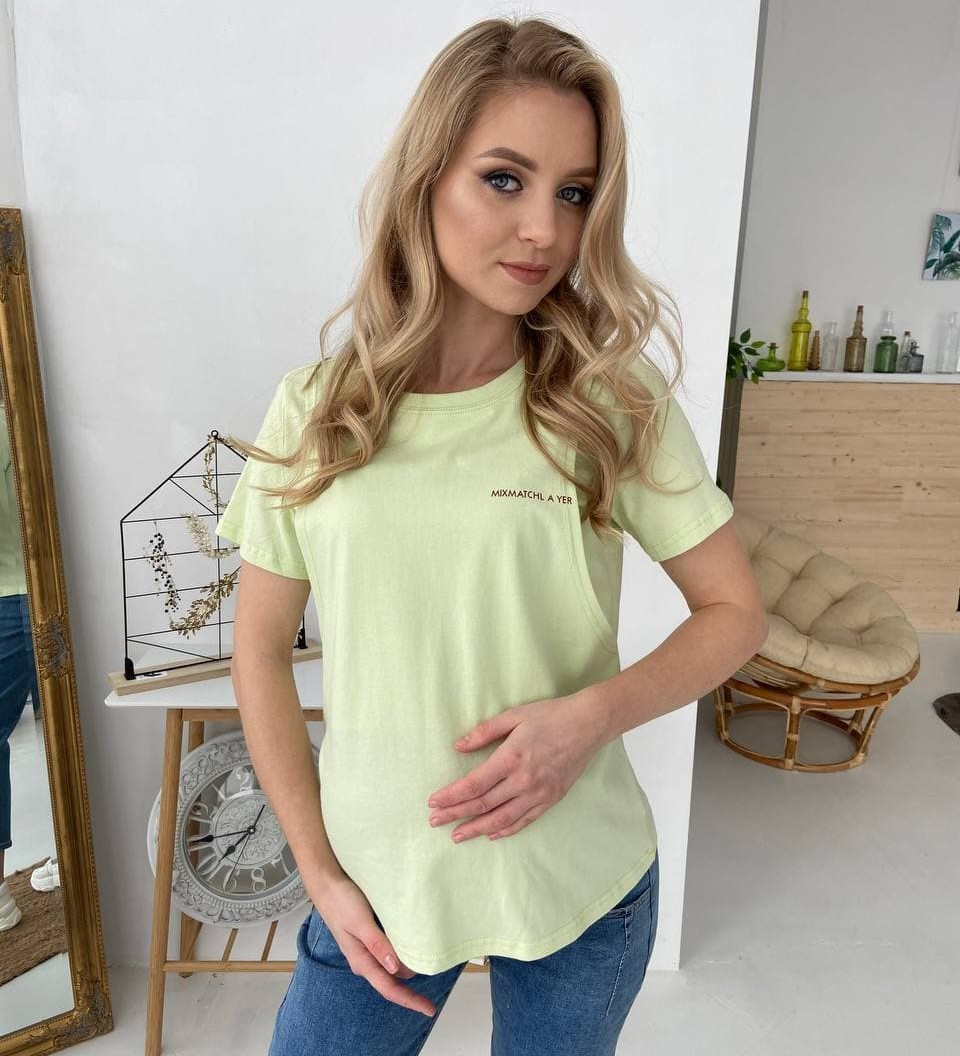 

Женская футболка для беременных и кормящих WOW MOM Green XXL