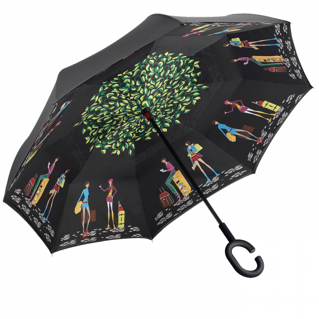 

Зонт Up-Brella Picasso обратного сложения отличный дизайн эргономичная ручка двойной купол (SKU_2907-7804)