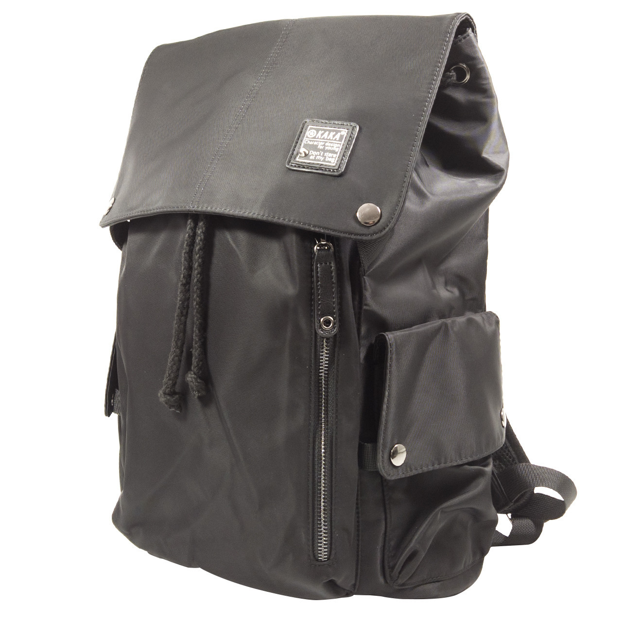 

Рюкзак городской KAKA 2209 Black для ноутбука 15.6" водоотталкивающий кнопки+затягивающие шнурки мужской (SKU_4218-12232)