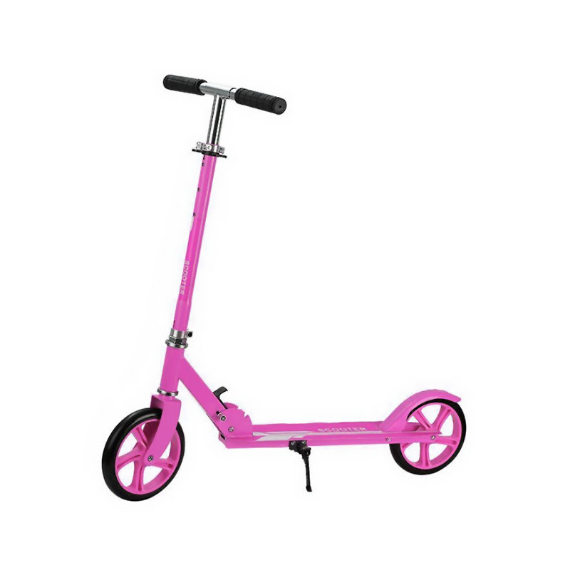 

Двухколёсный самокат Scooter 885 Pink для подростков и детей складной с подножкой и задним тормозом (SKU_7317-26549)