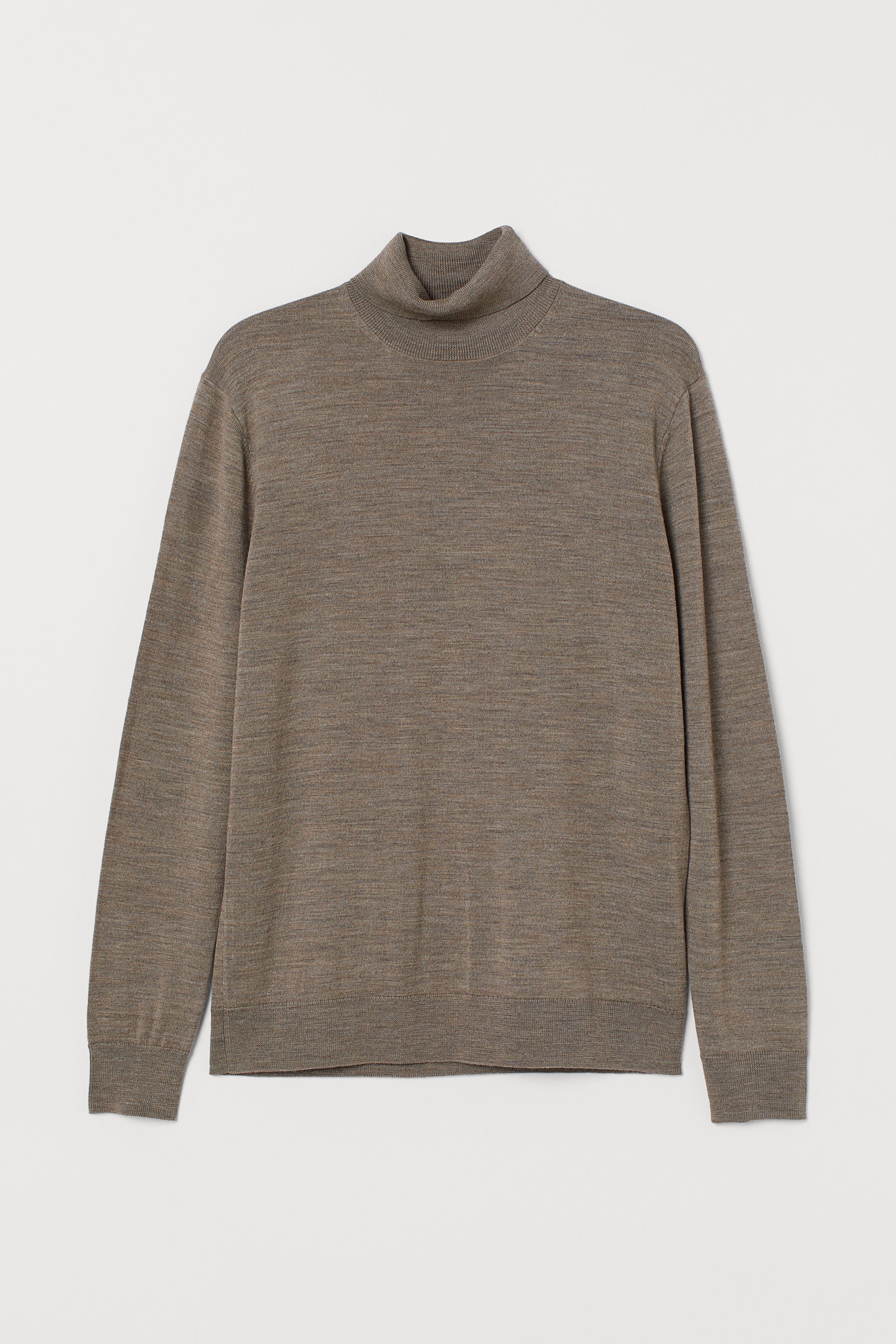 

Свитер шерстяной H&M XL темно бежевый меланж 4956850