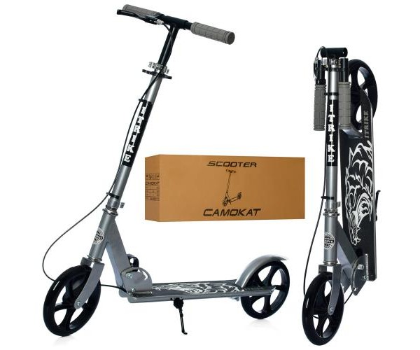 

Двухколесный самокат iTrike SR 2-010-2-1-G, складной, Серый