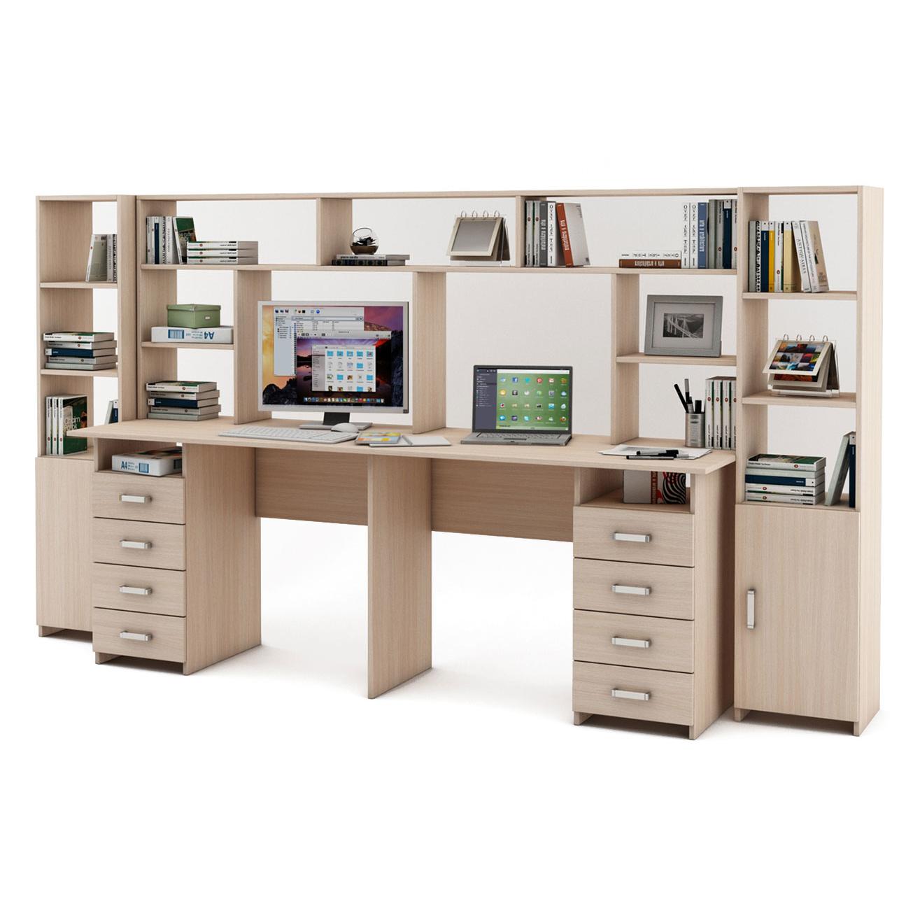 

Уголок школьника KidsBunkBed C-032 (для двоих детей) дуб молочный 2784 х600х1492 мм