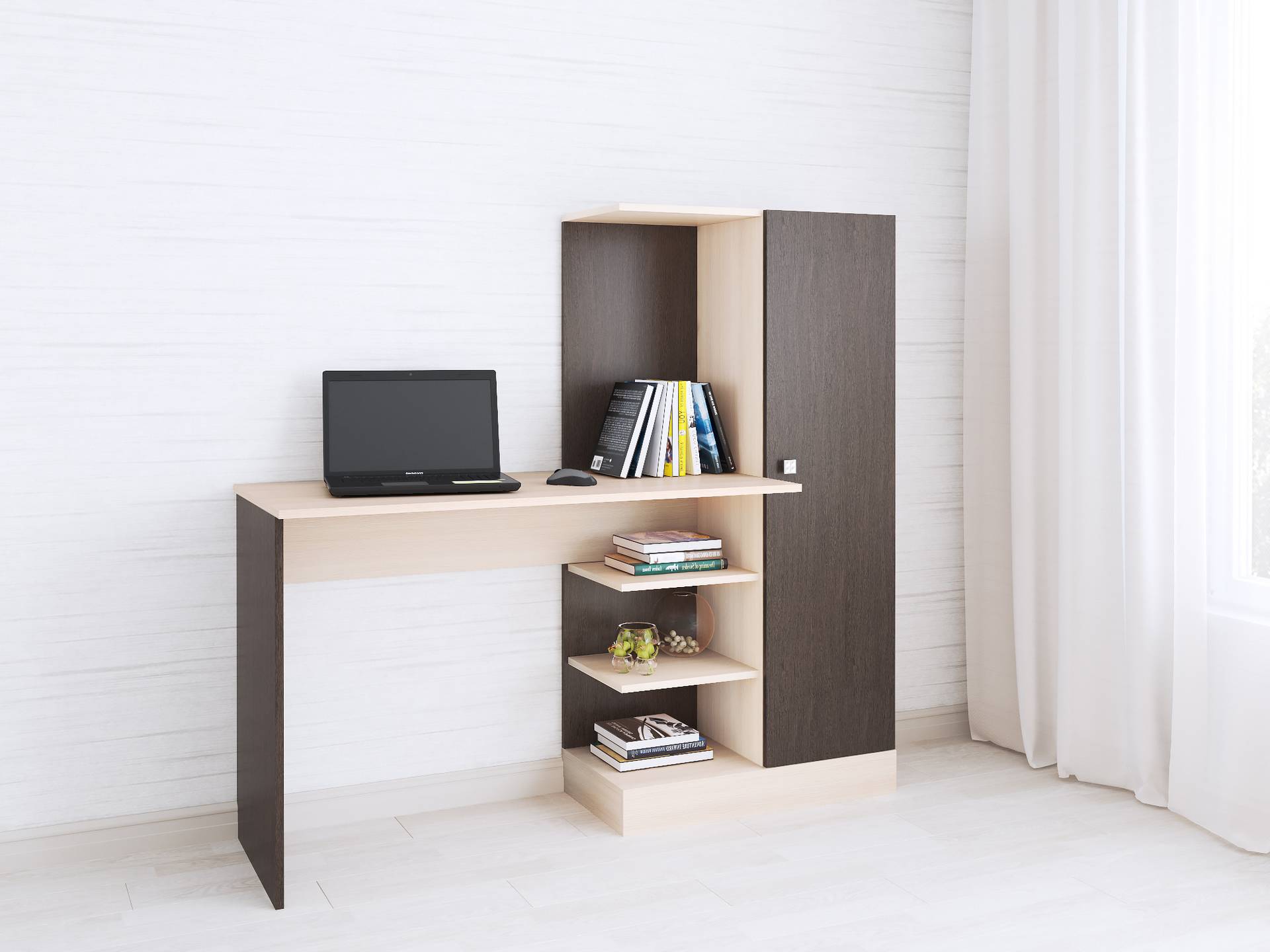 

Стол компьютерный KidsBunkBed С-001 венге темный венге светлый 1350x500x1450 мм
