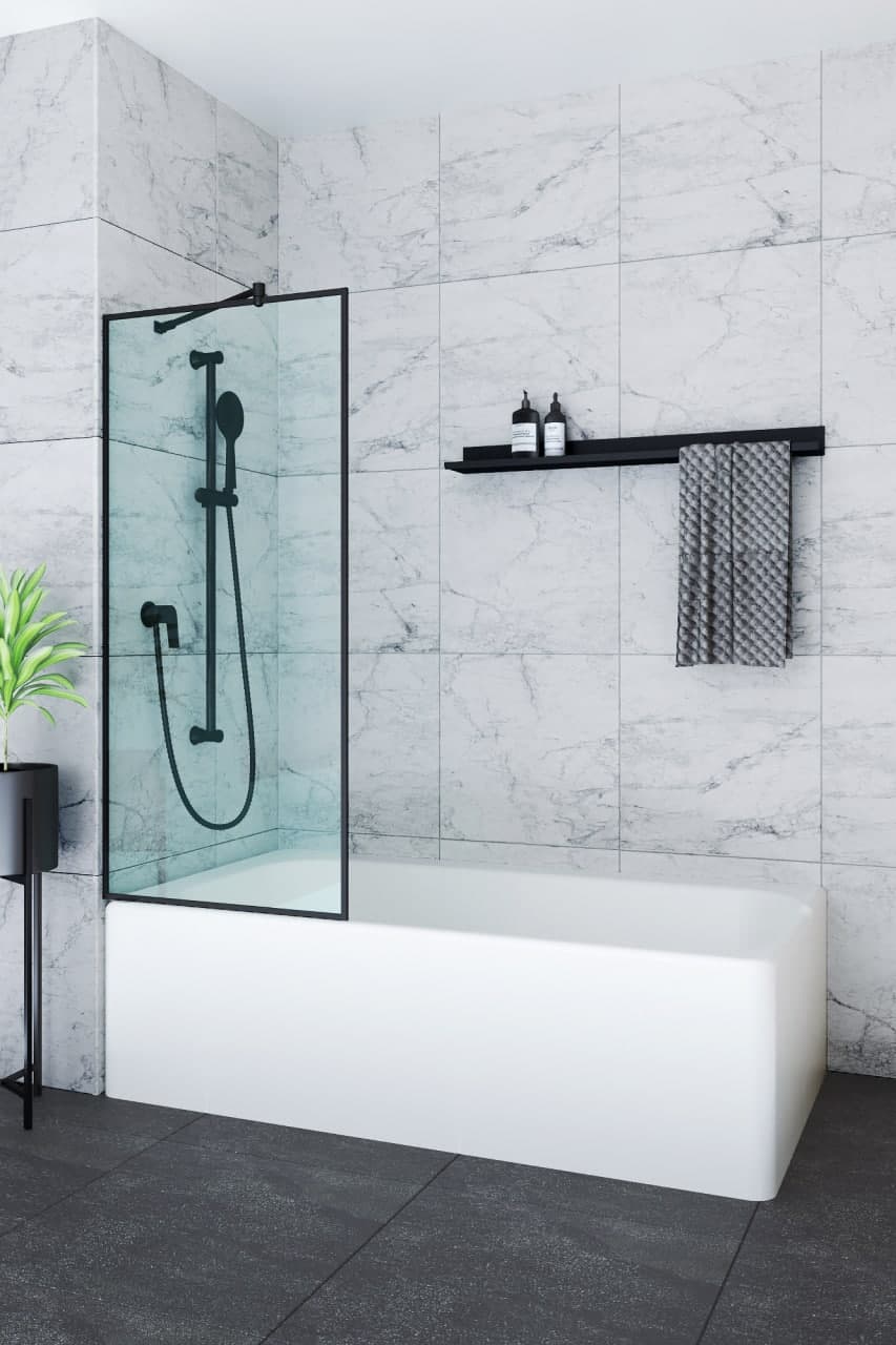 

Шторка для ванны Andora ANIMA BLACK 800х1500 мм