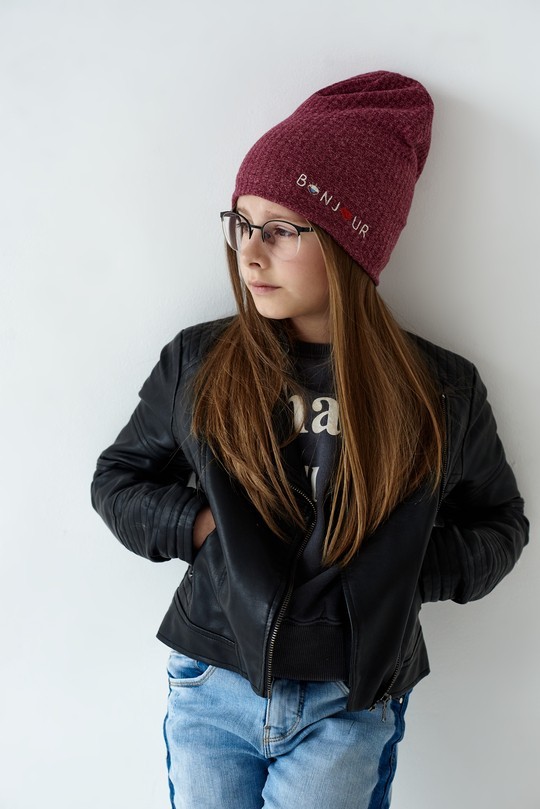 

Шапка для дівчинки DEMBOHOUSE Лора  Малиновий, Шапка для дівчинки DEMBOHOUSE Лора 52 Малиновий