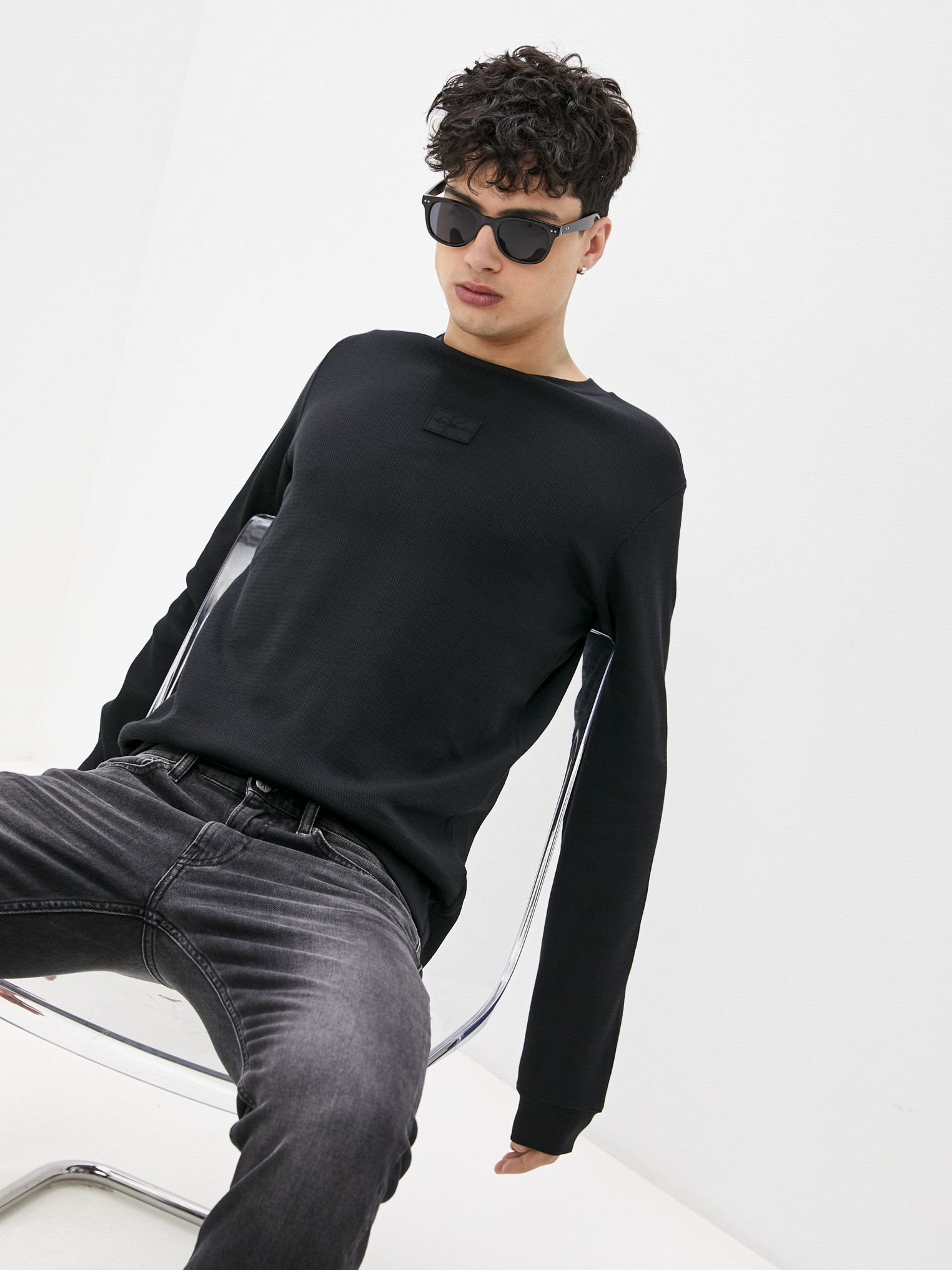 

Свитшот Calvin Klein Jeans Structured Ls Tee J30J317091-BEH L Черный