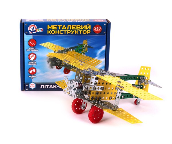

Конструктор металлический "Самолет-биплан ТехноК", арт.4791