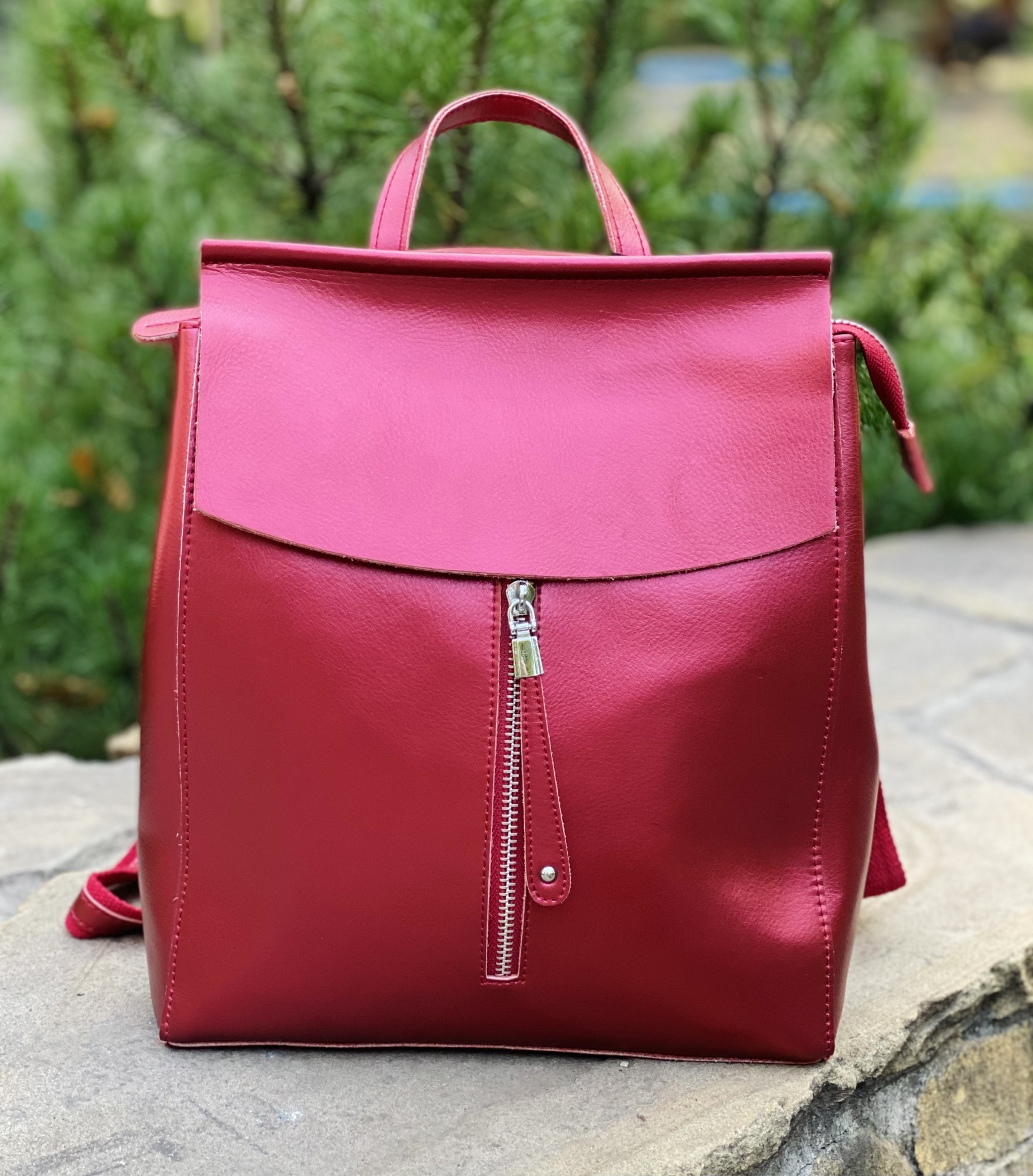 

Женская кожаная сумка-рюкзак M.Rosso 8505-F Красный