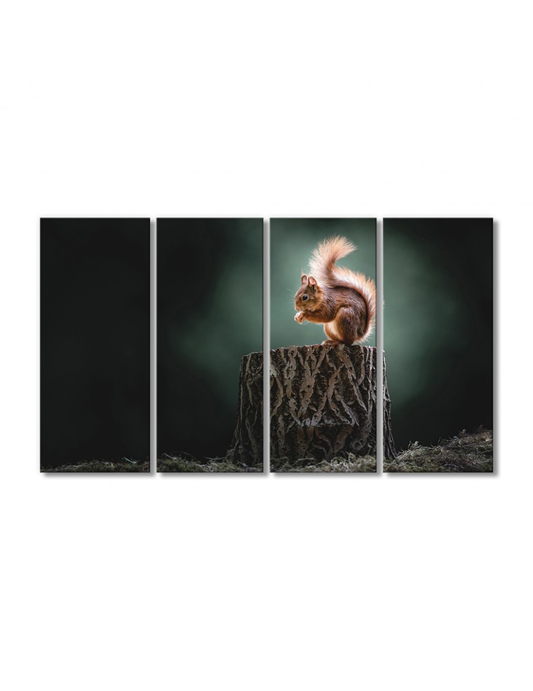 

Модульная картина Artel «Белка на пне» 4 модуля 60x90 см