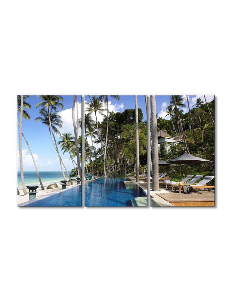 

Модульная картина Artel «Бассейн с пальмами на пляже» 3 модуля 60x90 см