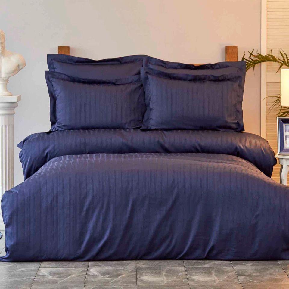 

Постельное белье Karaca Home сатин - Charm bold lacivert синий полуторный