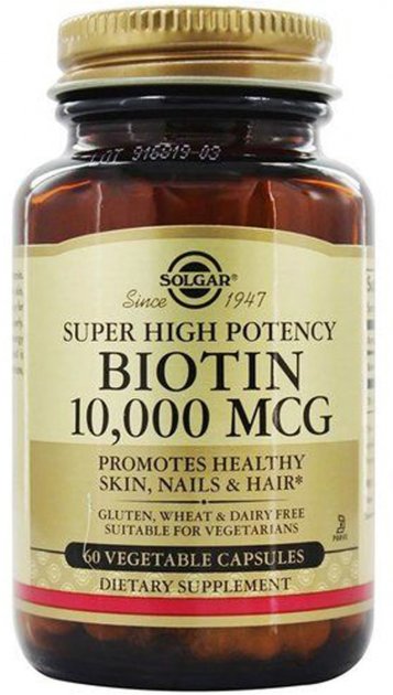 

Биотин Solgar Biotin 10,000 mcg - 60 растительных капсул (599211)