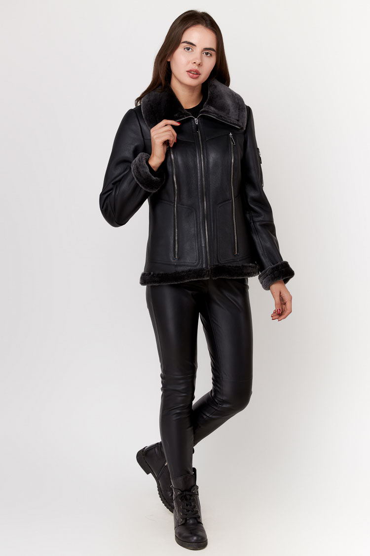 

Дубленка Dengis leather K-494/1 2XL Черная 214280006