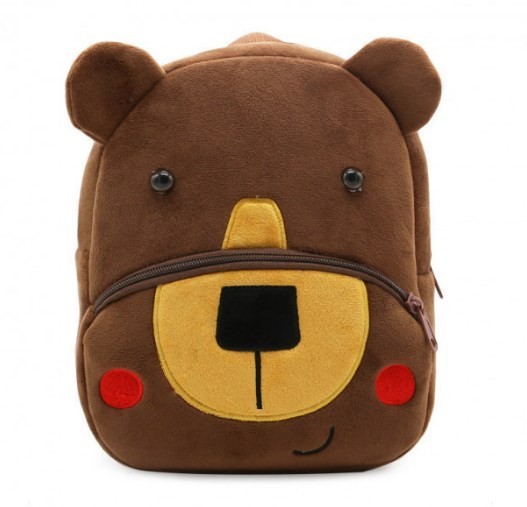 

Рюкзак детский Kakoo Медведь велюровый коричневый (Bear)