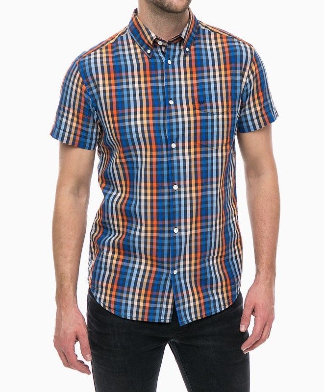 

Рубашка Wrangler 1 Pocket Button Down Shirt Slim Fit Синий, оранжевый M-00