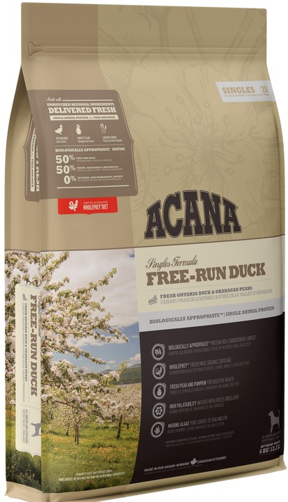 

Сухой гипоаллергенный корм ACANA Free-Run Duck для собак всех пород с уткой 340 г (a57134) (64992571344)