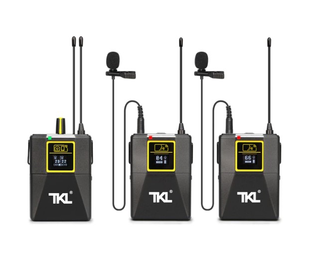 

Беспроводной петличный микрофон TKL UHF PRO 2 канала - радио петличка для трансляции c аудио мониторингом