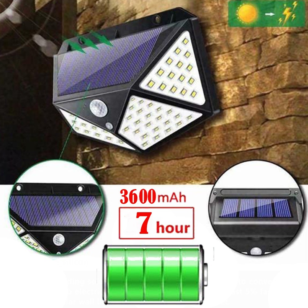 

Уличный фонарь светодиодный с датчиком движения и батареей на 3600mah Sun Light 100 LED