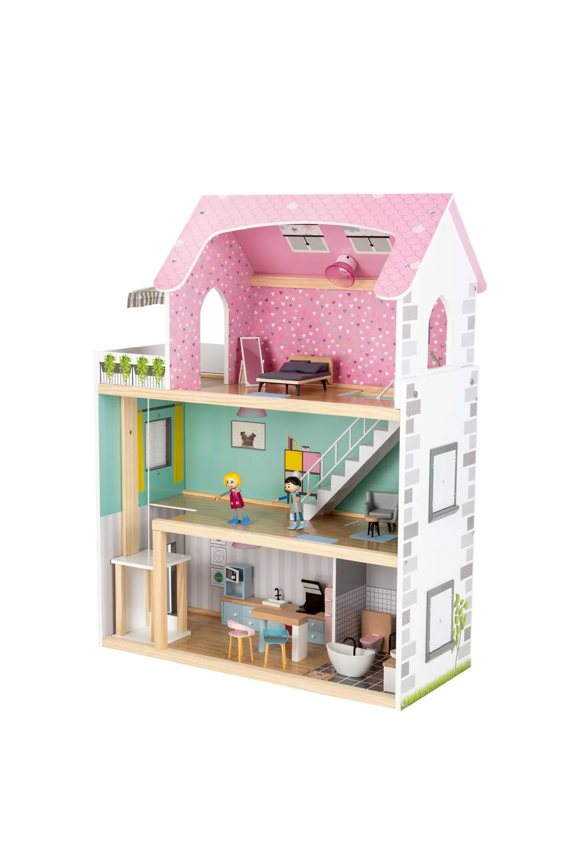 

Деревянный дом для пупсов и кукол PlayTive разноцветный LI-550351