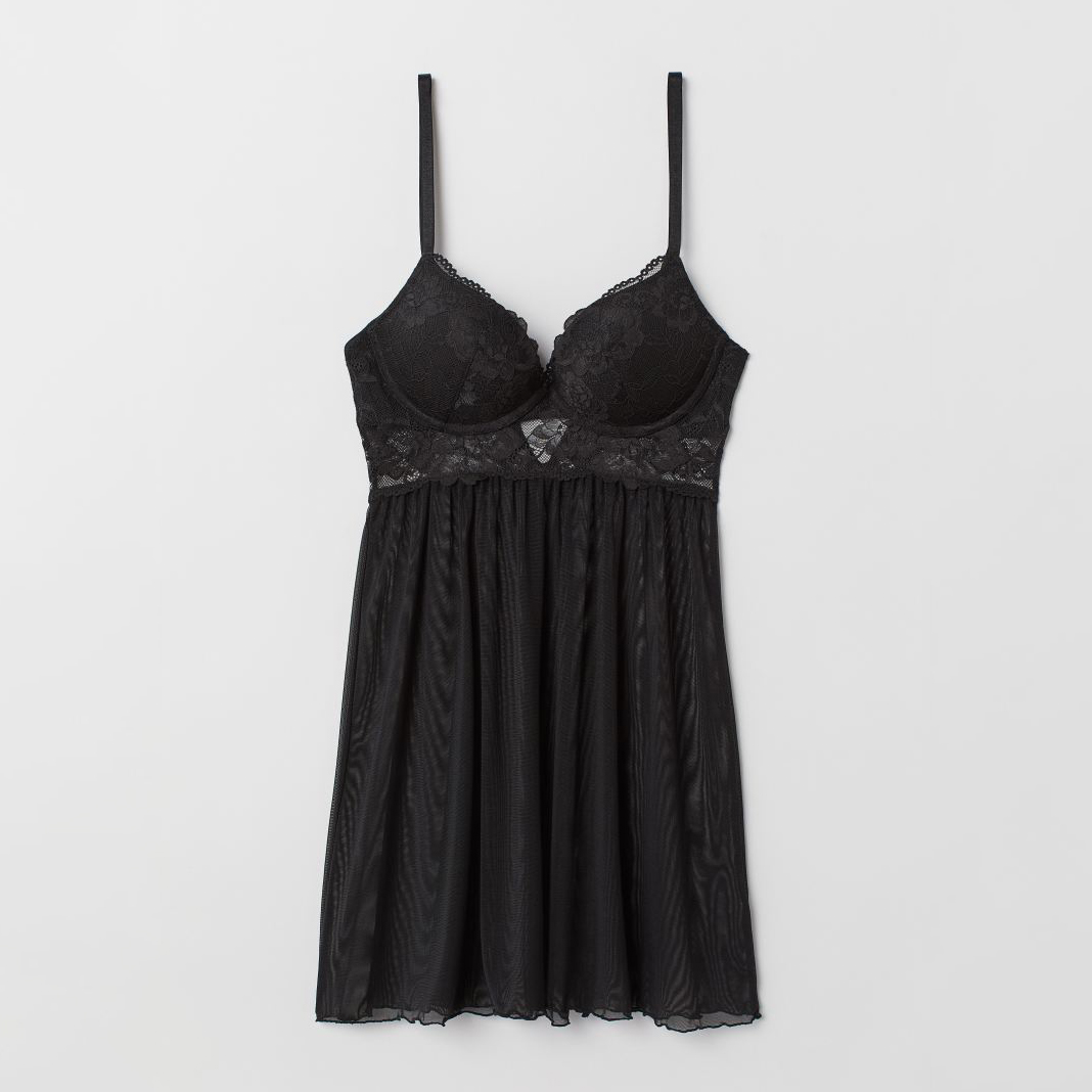 

Ночная рубашка H&M 07-0429322-001 36 Черная (СА2000001750162)