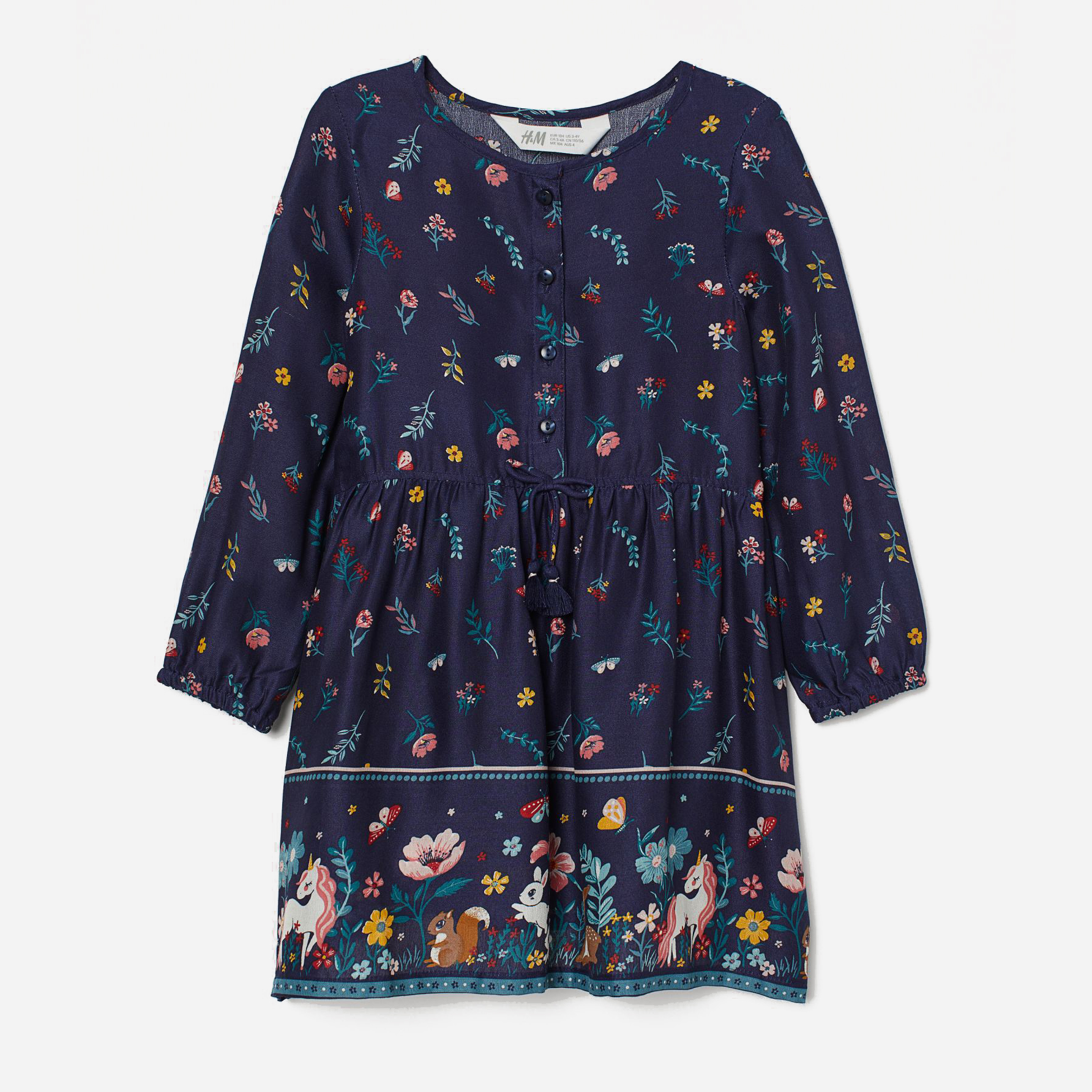 

Платье с длинными рукавами H&M 08-0757005-001 92 см Синее