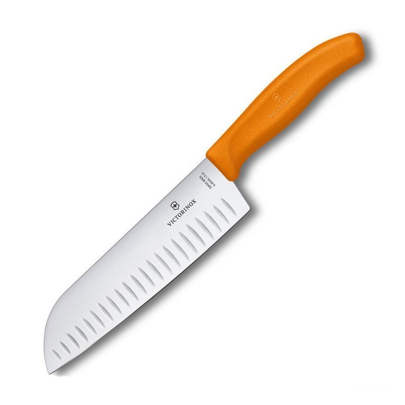 

Ніж кухонний Victorinox SwissClassic Santoku 17 см в блістері помаранчевий (Vx68526.17L9B)