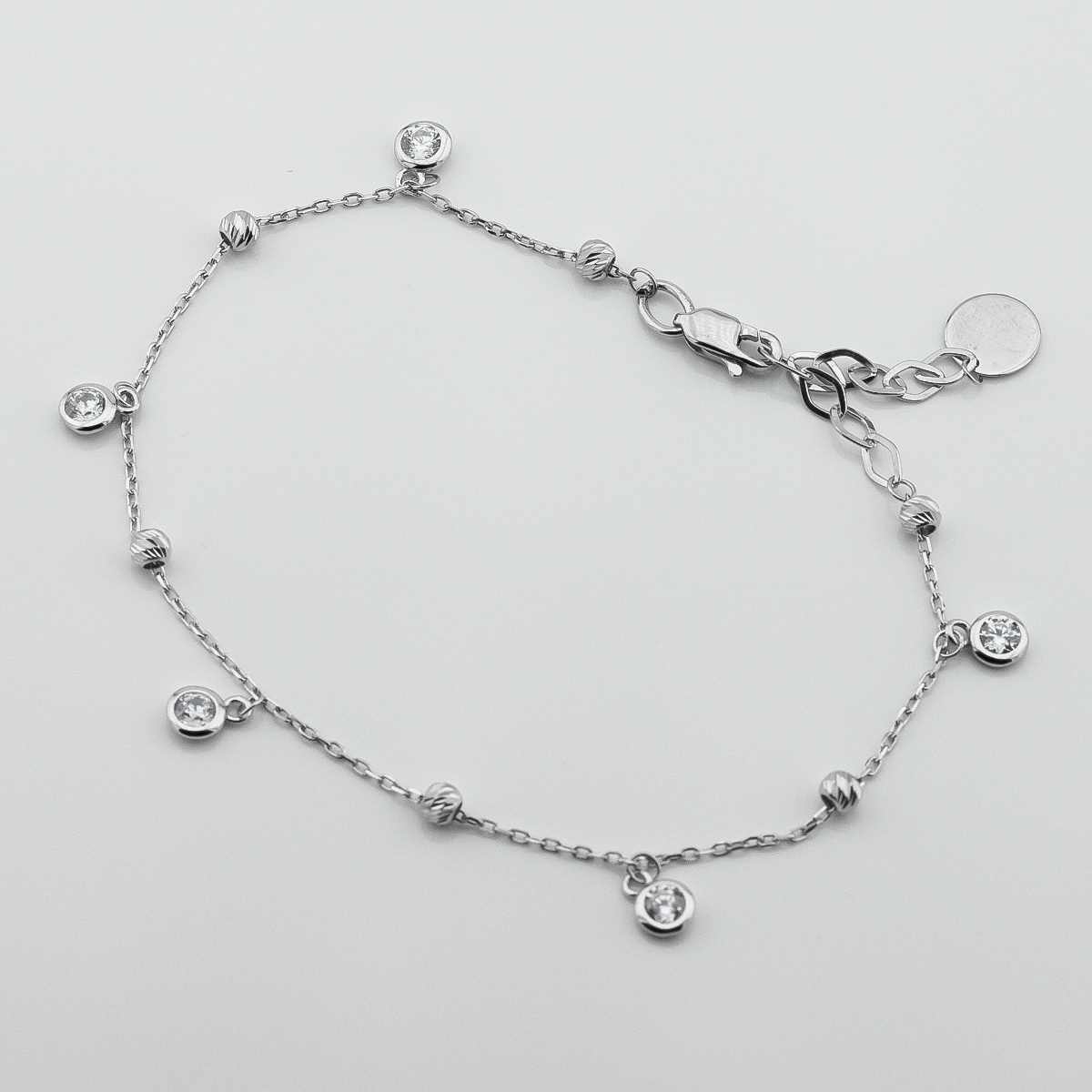 

Серебряный браслет на ногу с фианитами b15946 Диамант, 25 размер