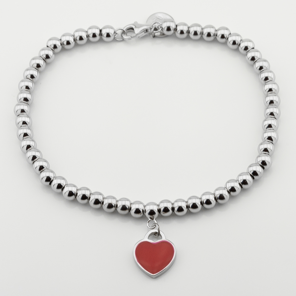 

Серебряный браслет Сердечко с эмалью (красный) b15914 Диамант, 18 размер