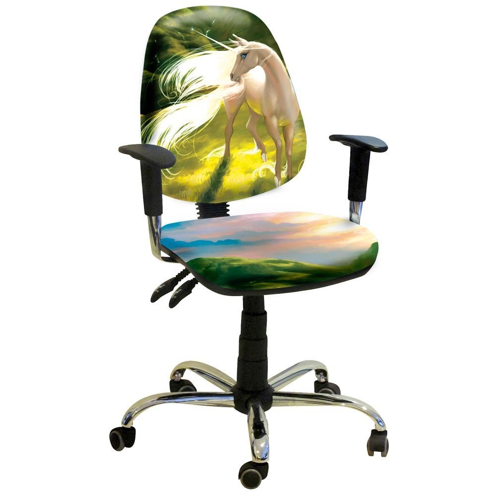 

Кресло компьютерное детское Бридж Хром механизм Multi Fix Дизайн №13 Единорог AMF