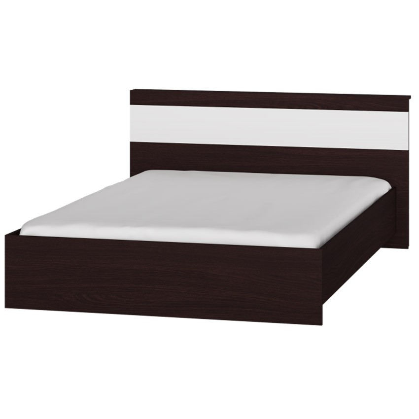 

Кровать Соната 140х200 Эверест венге темный белый