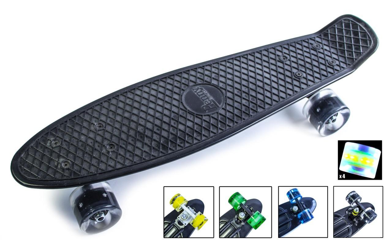 

Пенни борд, Penny Board BLACK светящиеся колеса