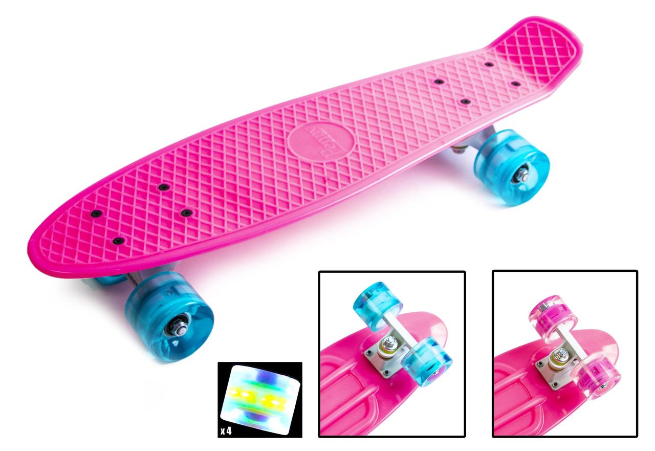 

Пенни борд, Penny Board PINK светящиеся колеса