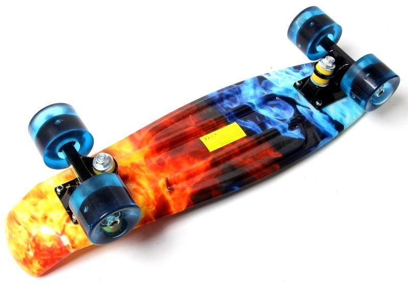 

Пенни борд, Penny Board светящиеся колеса "ОГОНЬ И ЛЕД"