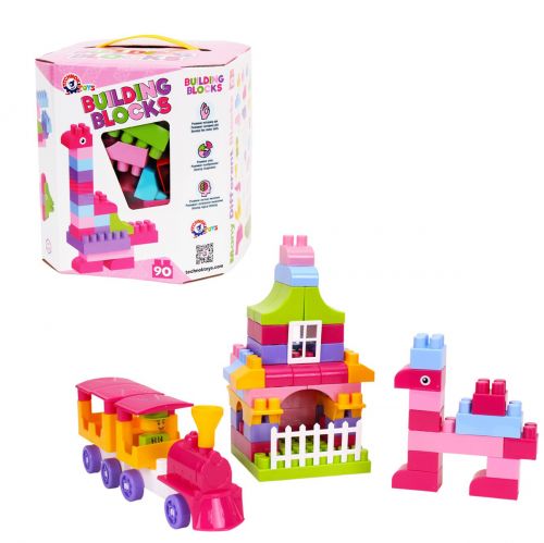 

Конструктор "Building Blocks", 90 деталей, розовый